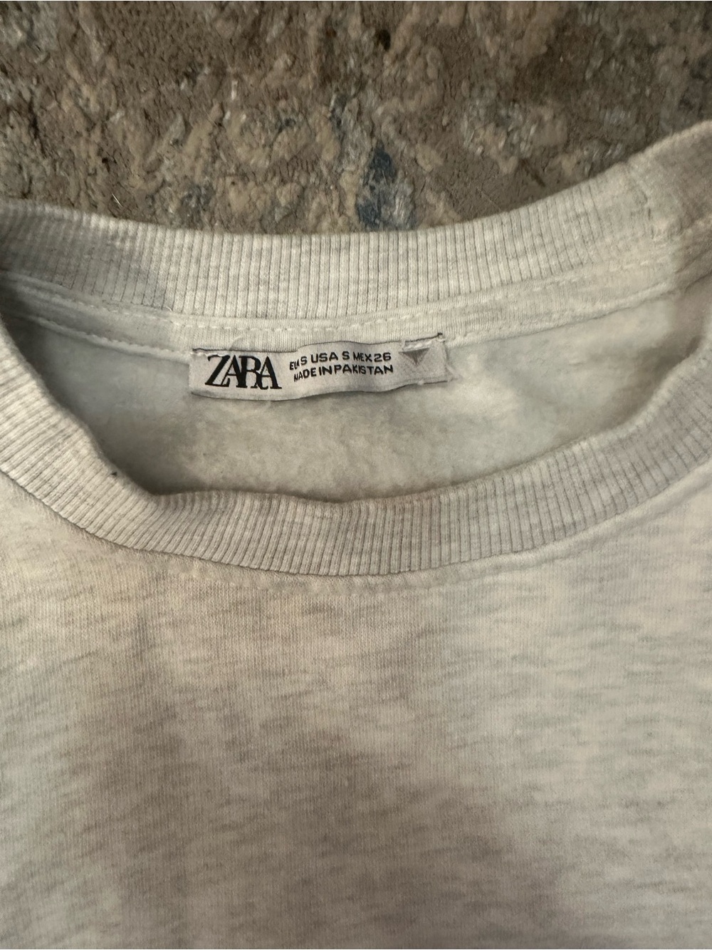 Zara Light Heather Gray Cropped Crewneck Sweatshirt - Picture 3 of 3